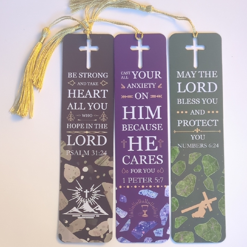 Christian Inspirational Bookmark Set with Tassels Set Of 3